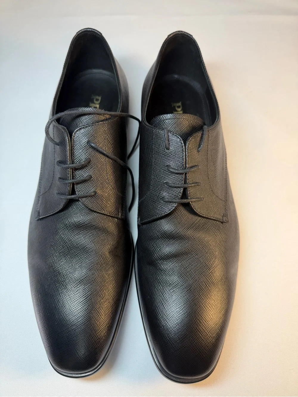 PRADA SAFFIANO LEATHER DERBY 2EC030 Men’s lace up shoe 10.5